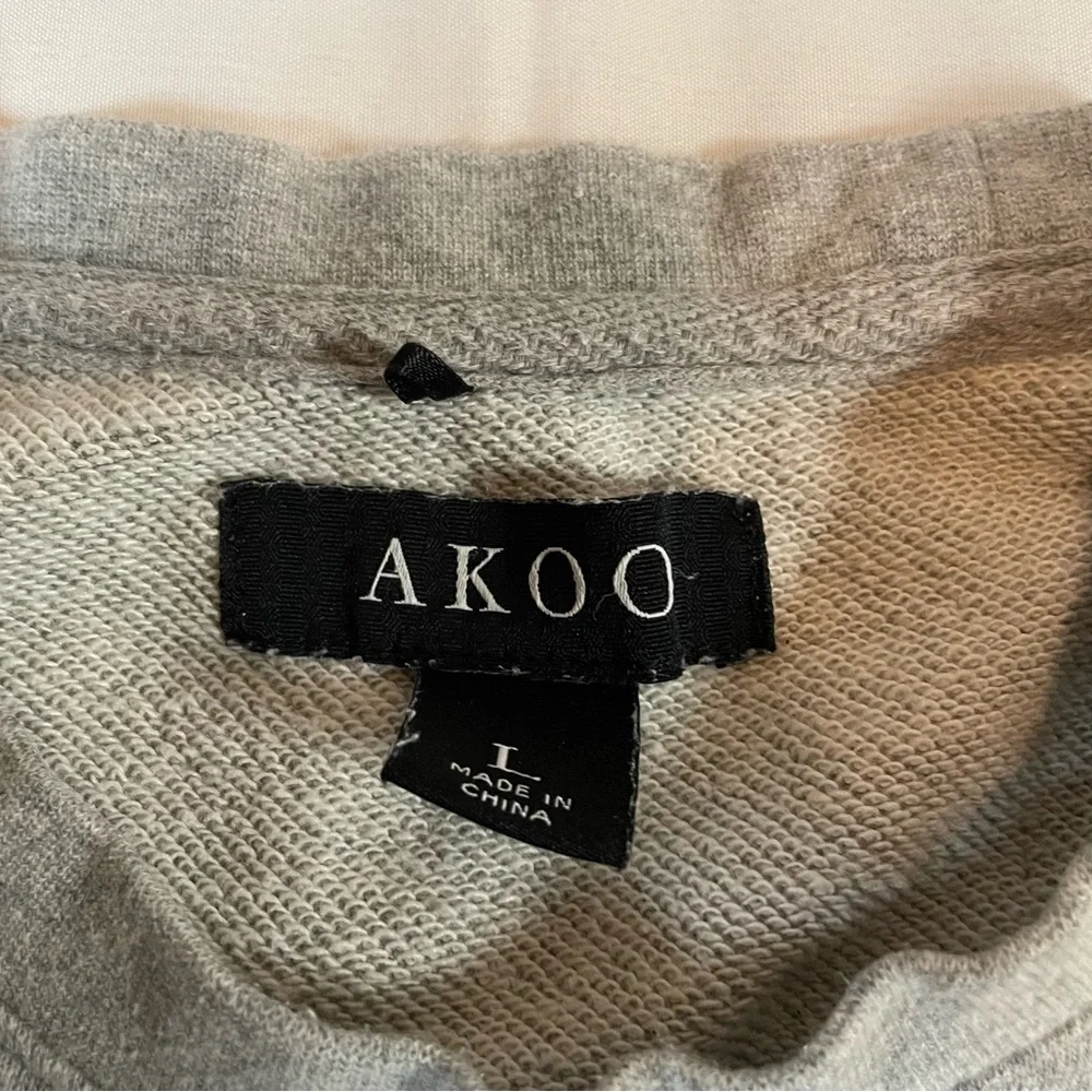 AKOO Mens Gray A King Of‎ Oneself Graphic Fox Logo Crewneck Sweatshirt Large